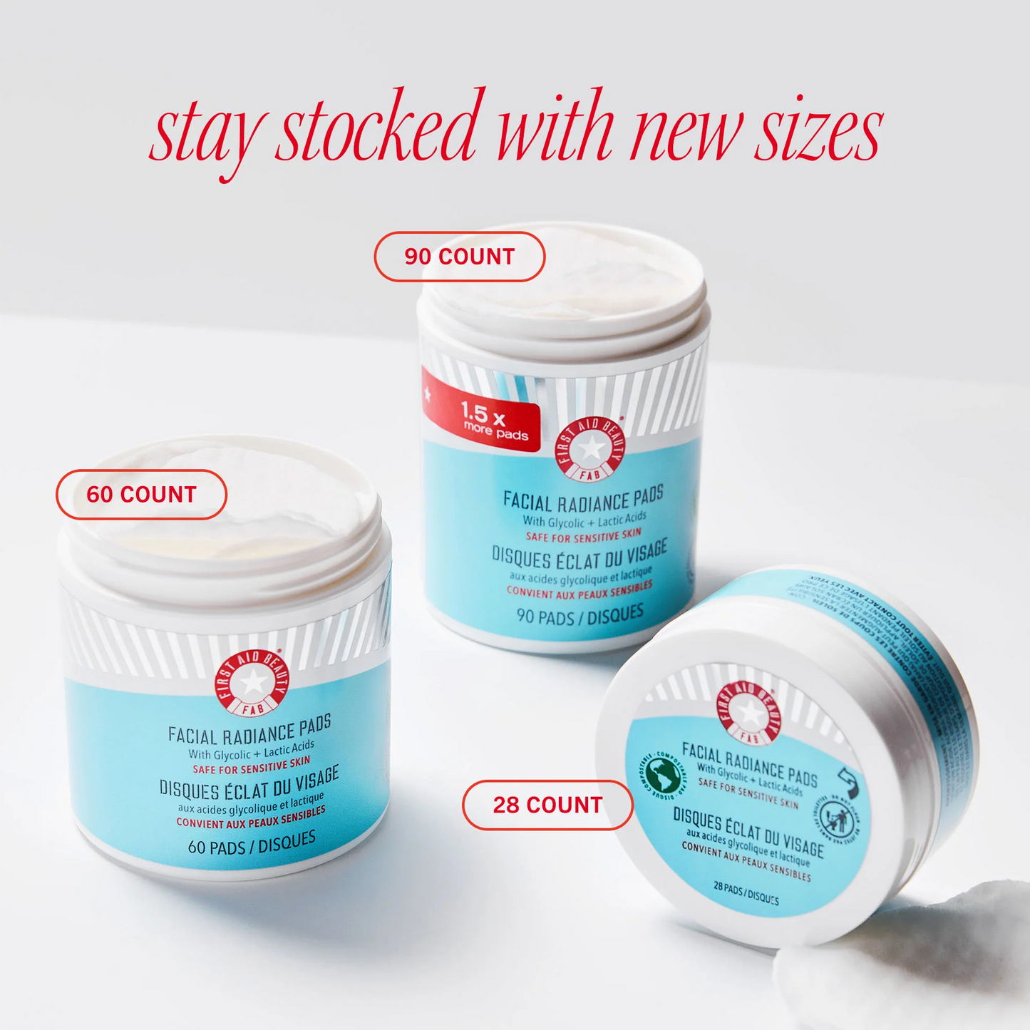 Facial Radiance Pads with Glycolic + Lactic Acids(60 pads)